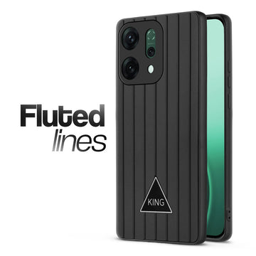 Glossy Matte Line Texture Back Cover for Oppo Reno 14 Pro 5G