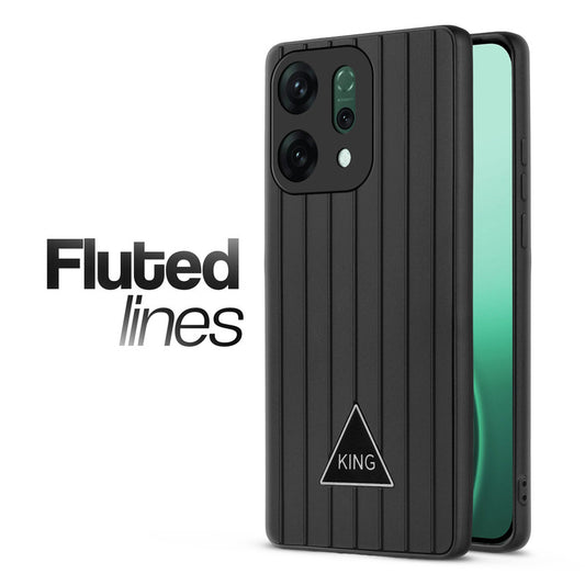Glossy Matte Line Texture Back Cover for Oppo Reno 14 Pro 5G