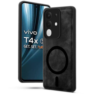 Cushion Grip Leather Case for Vivo T4x 5G