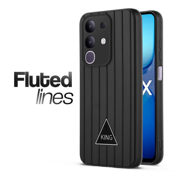 Glossy Matte Line Texture Back Cover for iQOO Z10x 5G