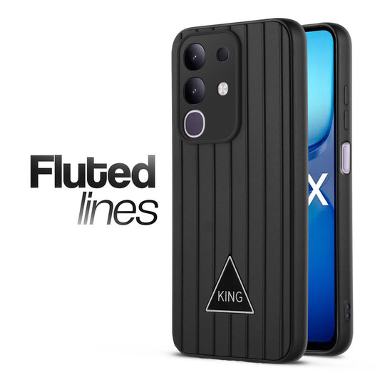Glossy Matte Line Texture Back Cover for iQOO Z10x 5G