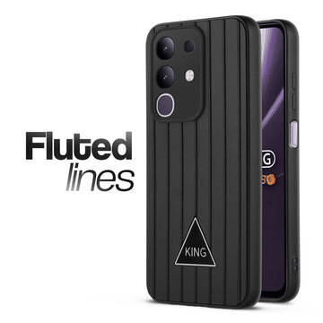 Glossy Matte Line Texture Back Cover for Vivo T4x 5G