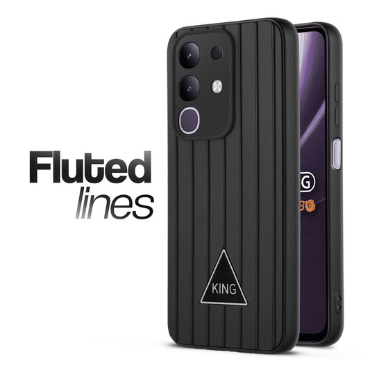 Glossy Matte Line Texture Back Cover for Vivo T4x 5G