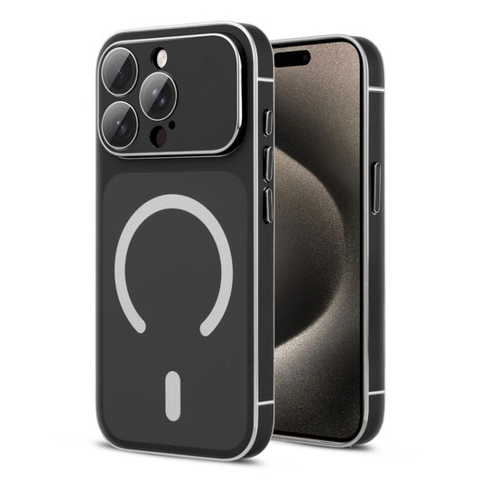 Matte Shine Silver Line Wireless Charging Support Back Cover Case For Apple iPhone 15 Pro Max