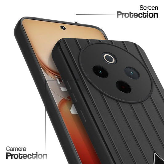 Glossy Matte Line Texture Back Cover for iQOO Z10 5G