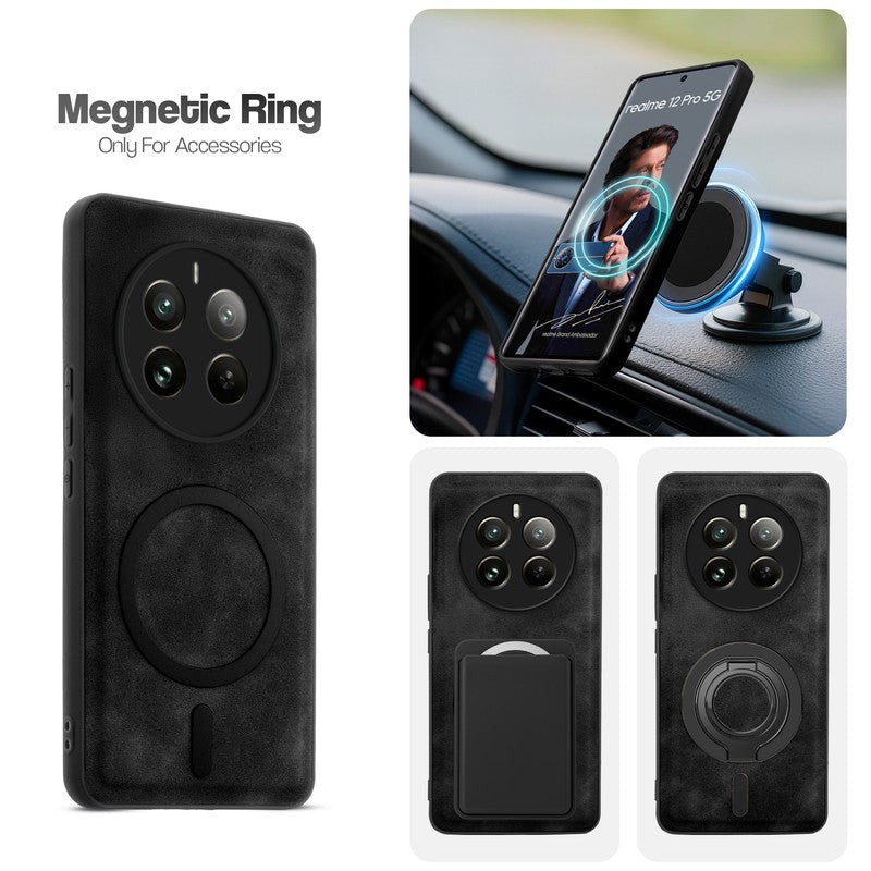 Cushion Grip Leather Case for Realme 12 Pro 5G