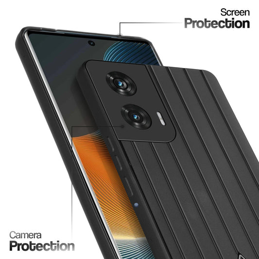 Glossy Matte Line Texture Back Cover for Motorola Moto G96 5G