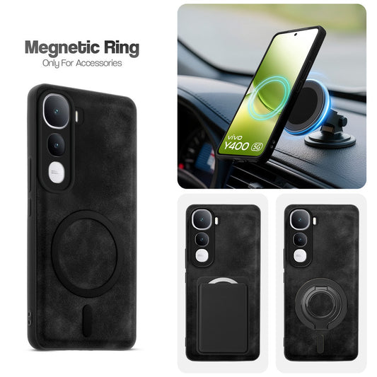 Cushion Grip Leather Case for Vivo Y400 5G