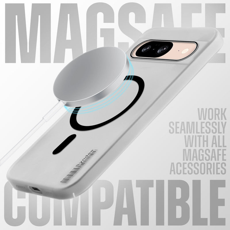 Frosted Sleek Matte Wireless Charging Support Back Cover Case for Google Pixel 8A With Raised Camera Protection