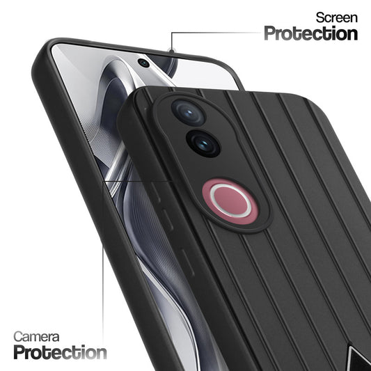 Glossy Matte Line Texture Back Cover for Vivo V50e 5G