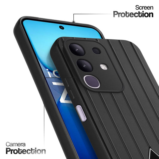 Glossy Matte Line Texture Back Cover for iQOO Z10x 5G