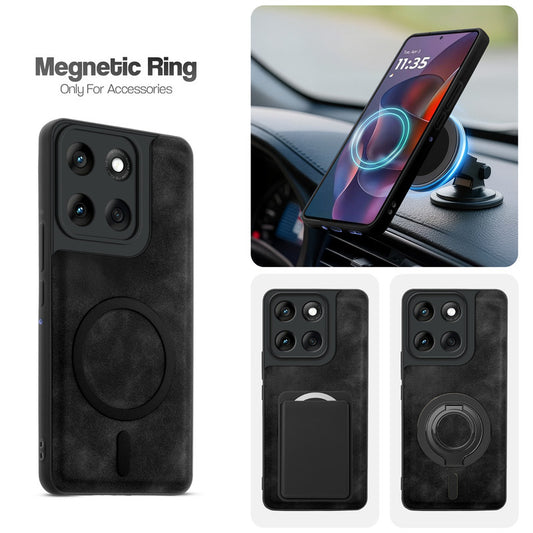 Cushion Grip Leather Case for Motorola Moto Edge 60 Pro 5G