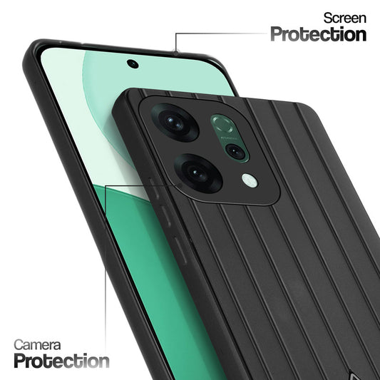 Glossy Matte Line Texture Back Cover for Oppo Reno 14 Pro 5G