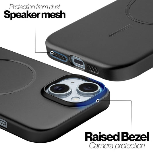 Slim Metallic Texture Wireless Charging MagSafe Case for Apple iPhone 15