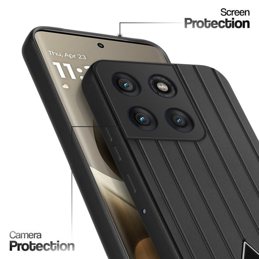 Glossy Matte Line Texture Back Cover for Motorola Moto Edge 60 5G