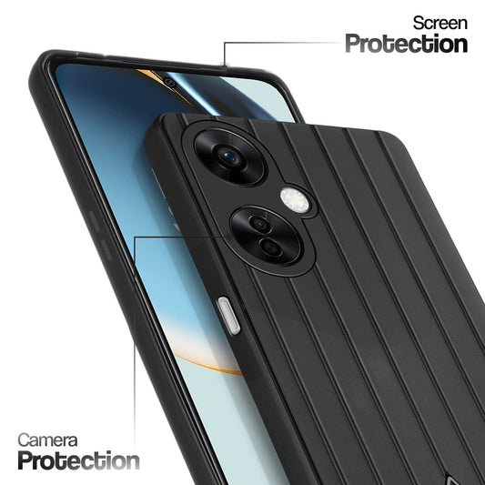 Glossy Matte Line Texture Back Cover for OnePlus Nord CE 3 Lite 5G