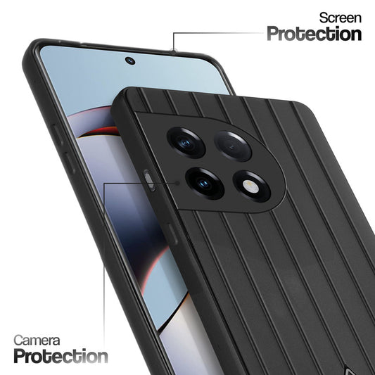 Glossy Matte Line Texture Back Cover for OnePlus 11R 5G