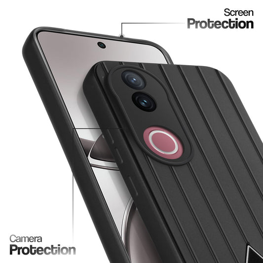 Glossy Matte Line Texture Back Cover for Vivo V50 5G