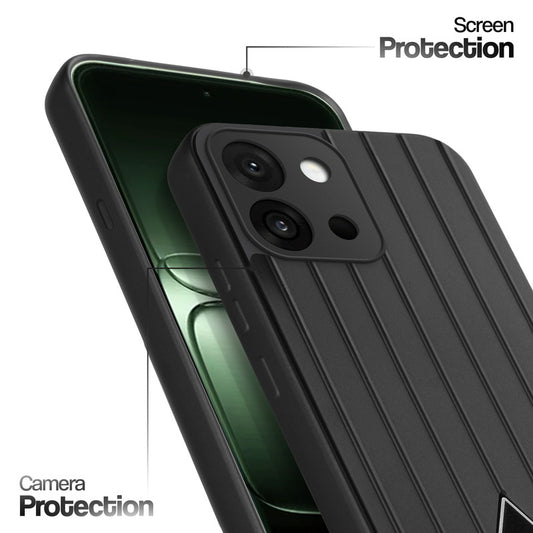 Glossy Matte Line Texture Back Cover for OnePlus 13s 5G