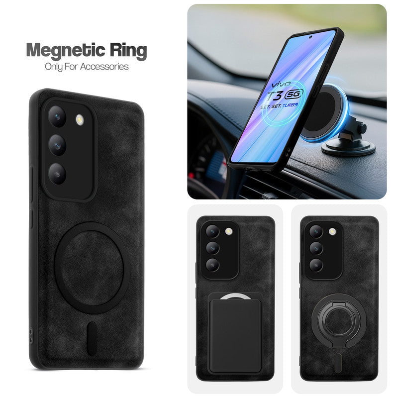Cushion Grip Leather Case for Vivo T3 5G