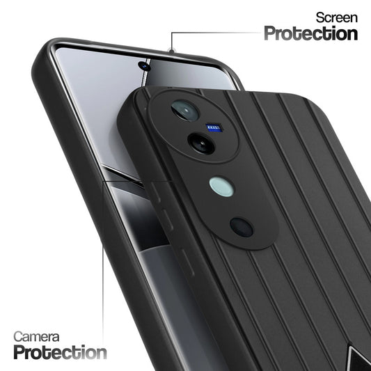 Glossy Matte Line Texture Back Cover for Vivo V40 Pro 5G