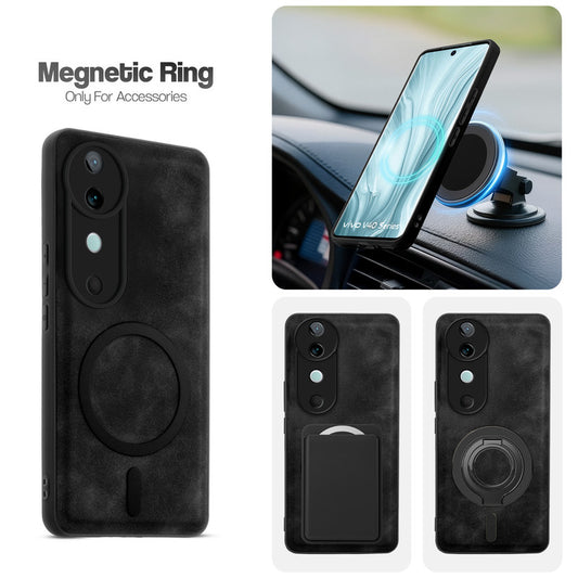 Cushion Grip Leather Case for Vivo V40 5G