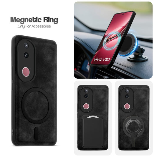 Cushion Grip Leather Case for Vivo V50 5G