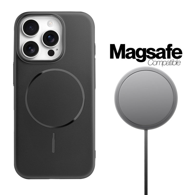 Slim Metallic Texture Wireless Charging MagSafe Case for Apple iPhone 15 Pro Max