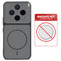 Black back cover for Vivo X200T 5G with printed ring pattern and message showing not compatible with MagSafe charging.