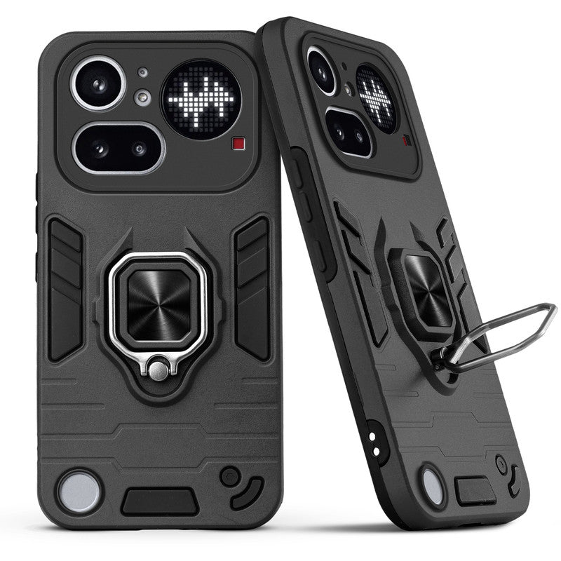 Back view of Nothing Phone 4A Pro 5G case highlighting the built-in rotating metal ring holder