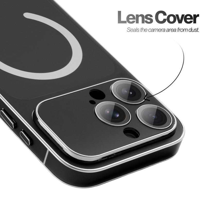 Matte Shine Silver Line Wireless Charging Support Back Cover Case For  Apple iPhone 16 Pro