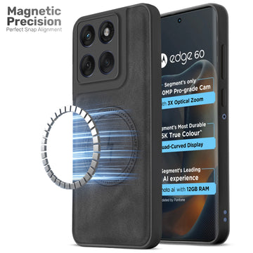 Refined PU Leather Case for Motorola Moto Edge 60 5G