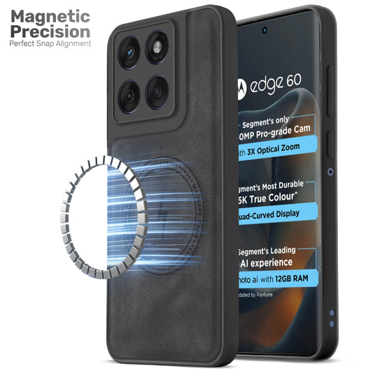 Refined PU Leather Case for Motorola Moto Edge 60 5G