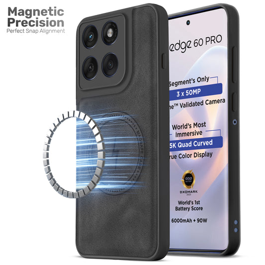 Refined PU Leather Case for Motorola Moto Edge 60 Pro 5G