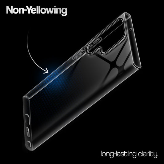 Crystal Clear Anti-Yellow Transparent Back Cover Case With Camera Ring Protection for Samsung S23 Ultra 5G