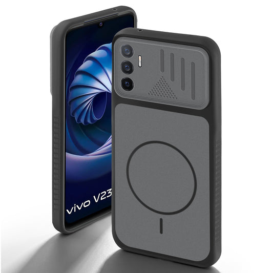 Dual Tone Silicone Grip Back Cover with Camera Protection for Vivo V23e 5G