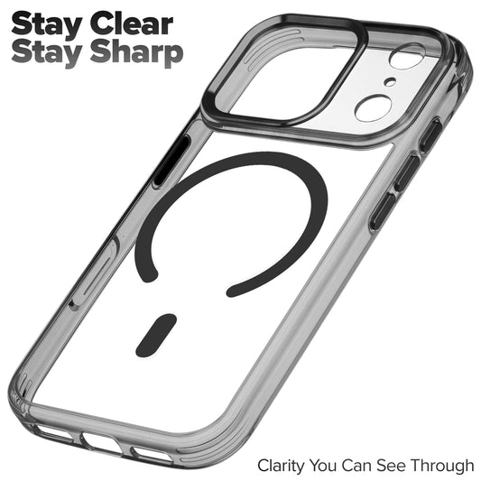 Premium Magnetic Transparent Case for Apple iPhone 17 Pro with Soft TPU Edges, Camera Bumper & Metal Finish Buttons