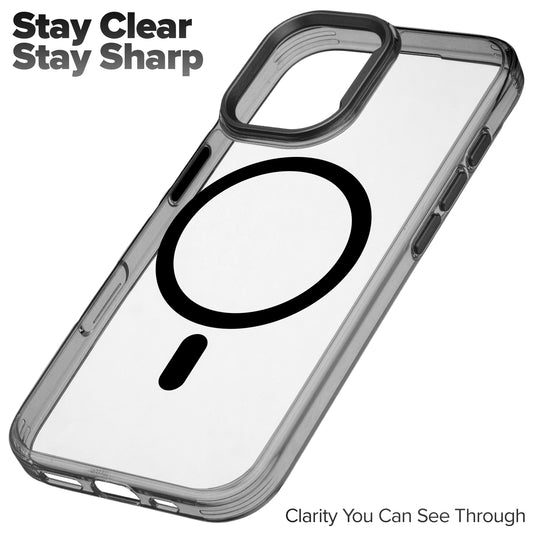 Premium Magnetic Transparent Case for Apple iPhone 17 with Soft TPU Edges, Camera Bumper & Metal Finish Buttons