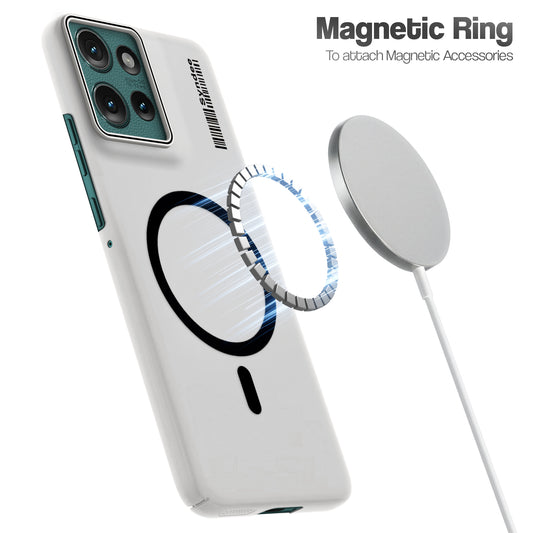 Frosted Sleek Matte Wireless Charging Support Back Cover Case for Motorola Moto Edge 50 5G With Raised Camera Protection