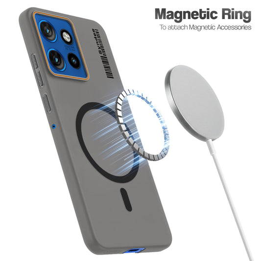 Colourful Frosted Matte Wireless Charging Support Back Cover Case for Motorola Moto Edge 50 Neo 5G With Raised Camera Protection