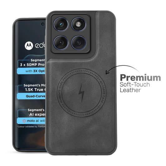 Refined PU Leather Case for Motorola Moto Edge 60 5G