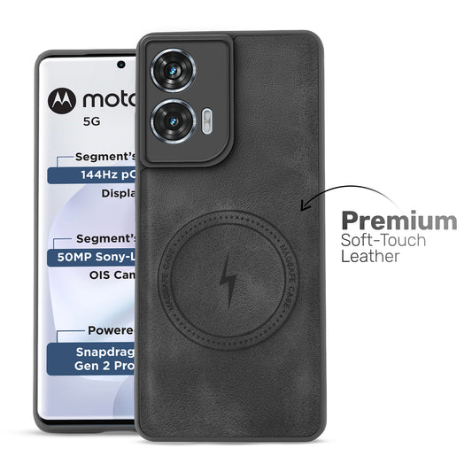 Refined PU Leather Case for Motorola Moto G96 5G