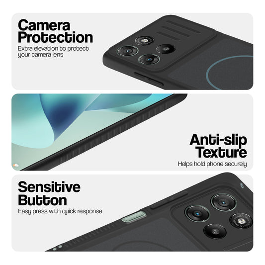 Dual Tone Silicone Grip Back Cover with Camera Protection for Motorola G57 Power 5G