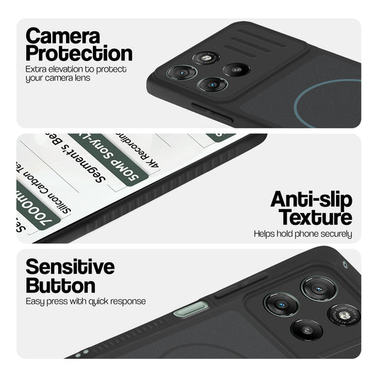Dual Tone Silicone Grip Back Cover with Camera Protection for Motorola G67 Power 5G