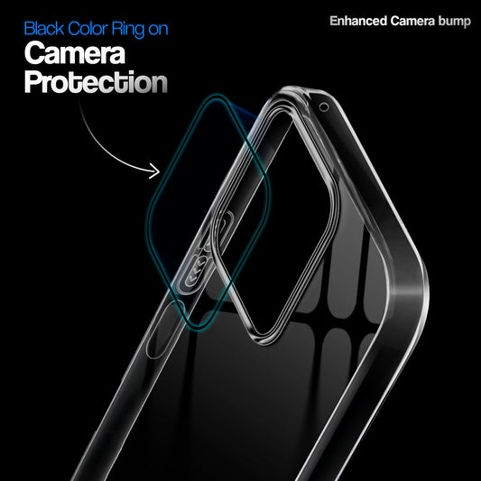 Crystal Clear Anti-Yellow Transparent Back Cover Case With Camera Ring Protection for Motorola G67 Power 5G