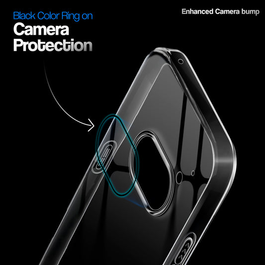 Crystal Clear Anti-Yellow Transparent Back Cover Case With Camera Ring Protection for Nothing Phone 2A