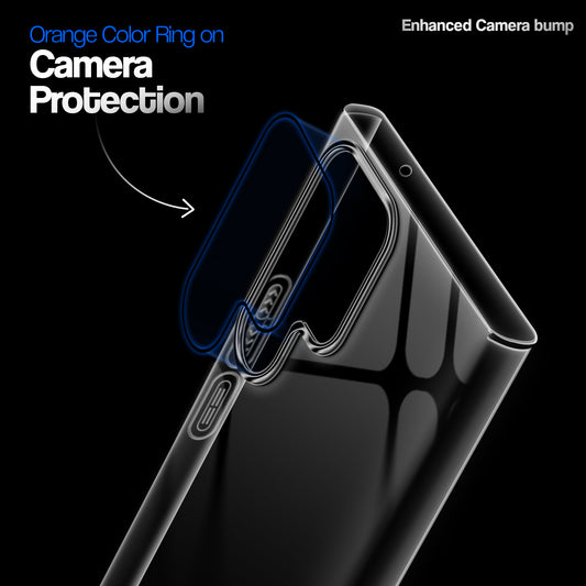 Crystal Clear Anti-Yellow Transparent Back Cover Case With Camera Ring Protection for Samsung S23 Ultra 5G