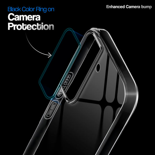 Crystal Clear Anti-Yellow Transparent Back Cover Case With Camera Ring Protection for Samsung S22 5G