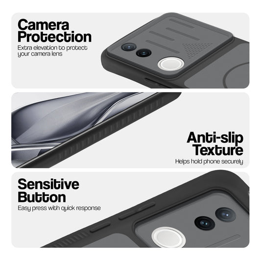 Dual Tone Silicone Grip Back Cover with Camera Protection for Vivo V50e 5G