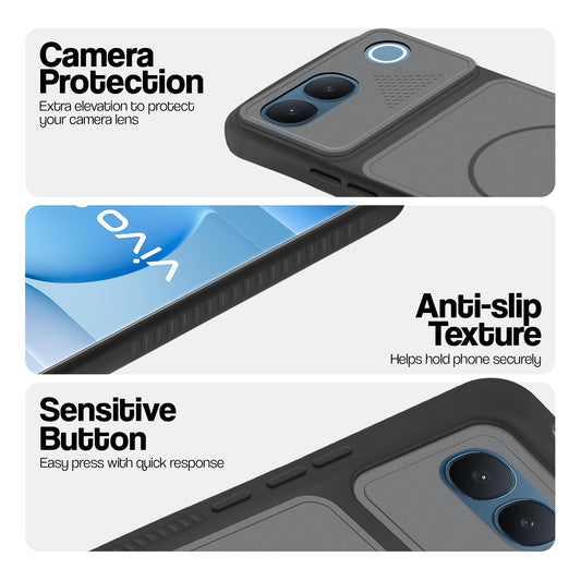 Dual Tone Silicone Grip Back Cover with Camera Protection for Vivo S2 5G